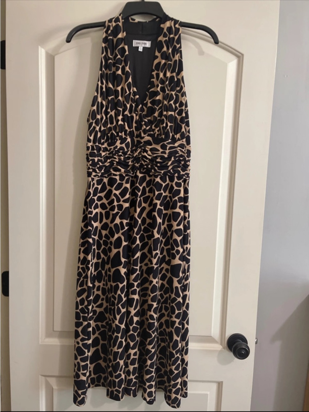 Jones Studio Black Tan Animal Print Dress size 12